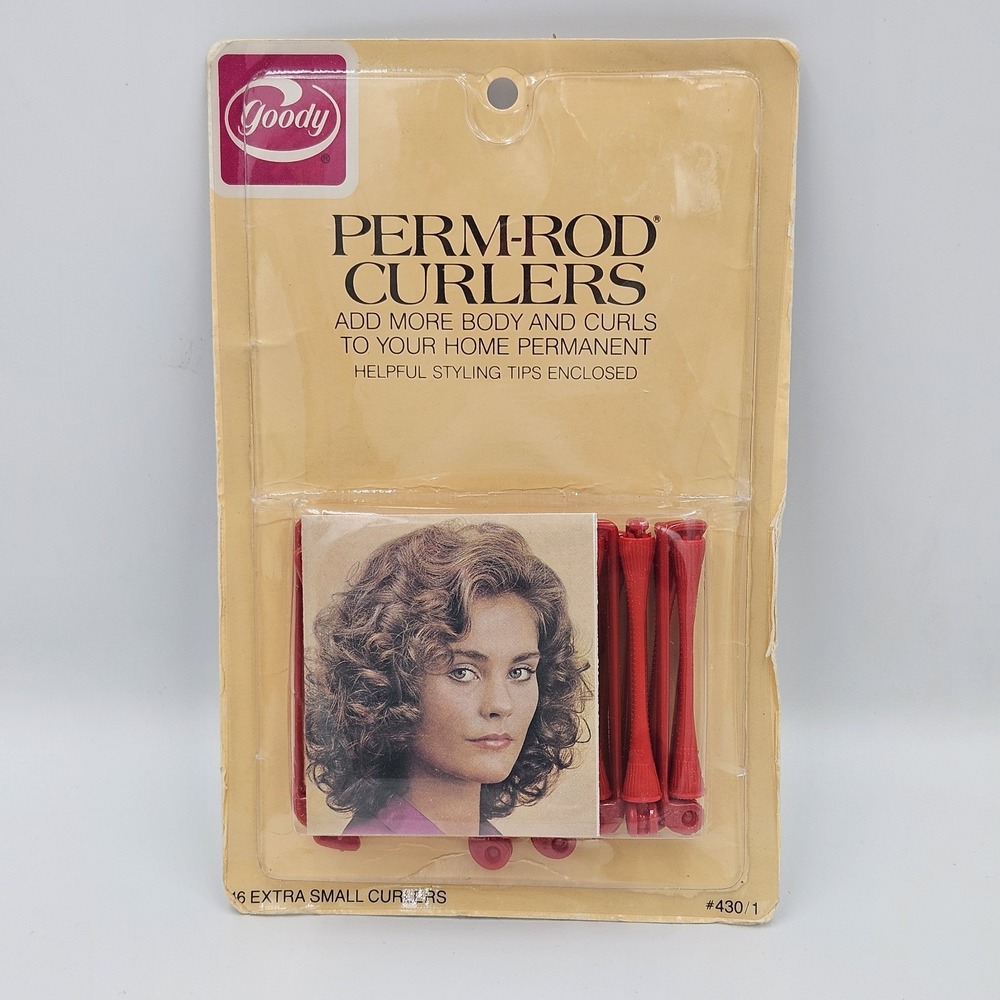 Vintage Goody Perm-Rod Curlers Red 16 Extra Small #430/1 NOS USA Hair Rollers